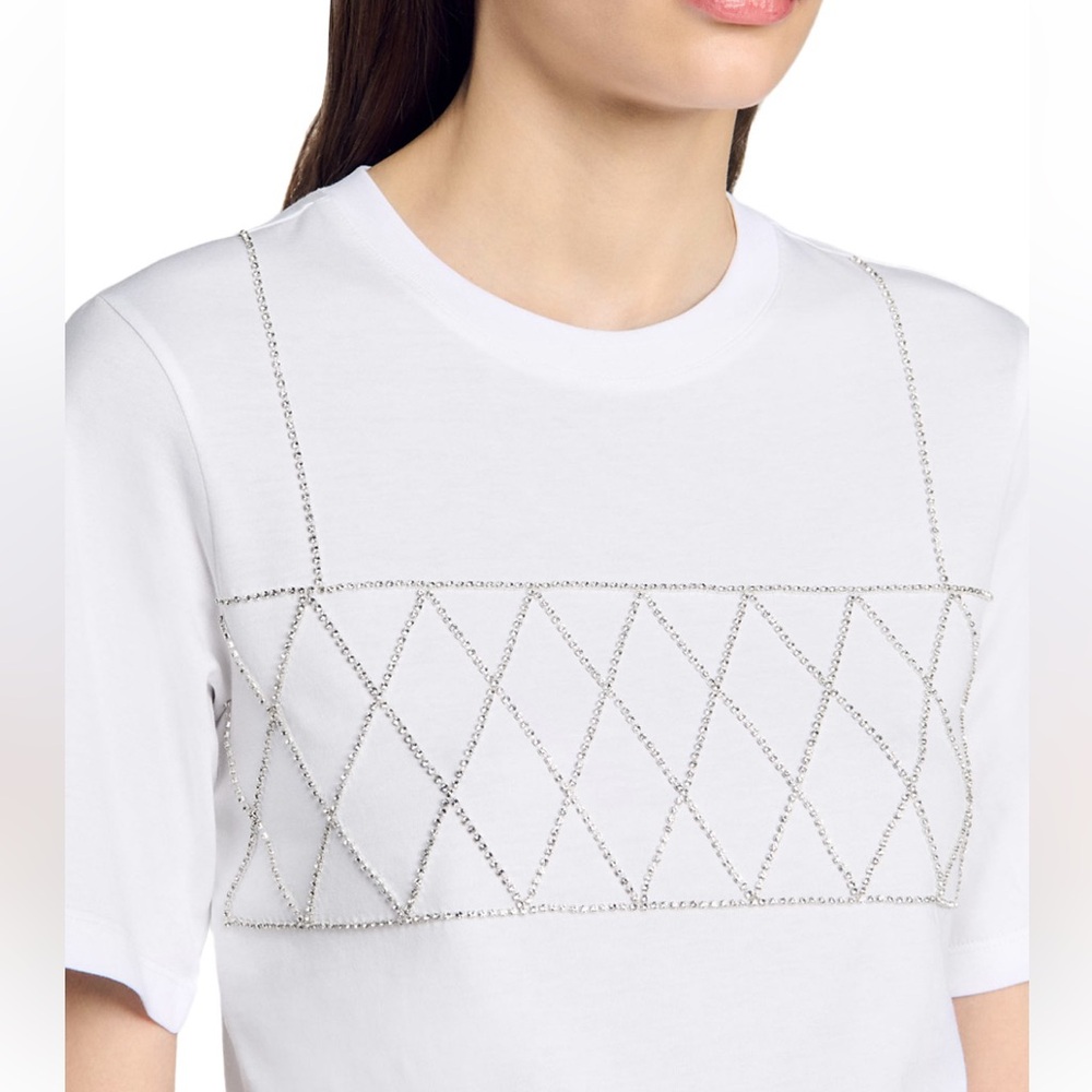 SANDRO Women’s White Diamond Top